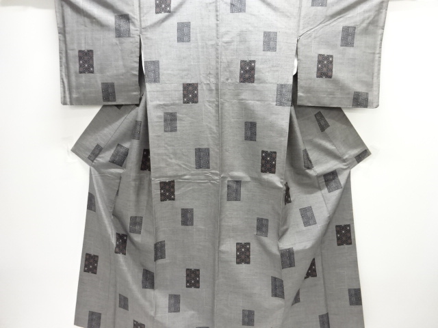 JAPANESE KIMONO / ANTIQUE KIMONO / SILK / TSUMUGI / WOVEN ASANOHA